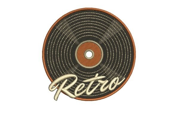 Retro Vinyl Record: A Music Lover's Embroidery Dream